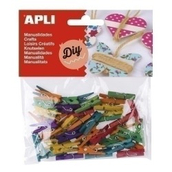 PINZAS APLI MADERA COLORES...